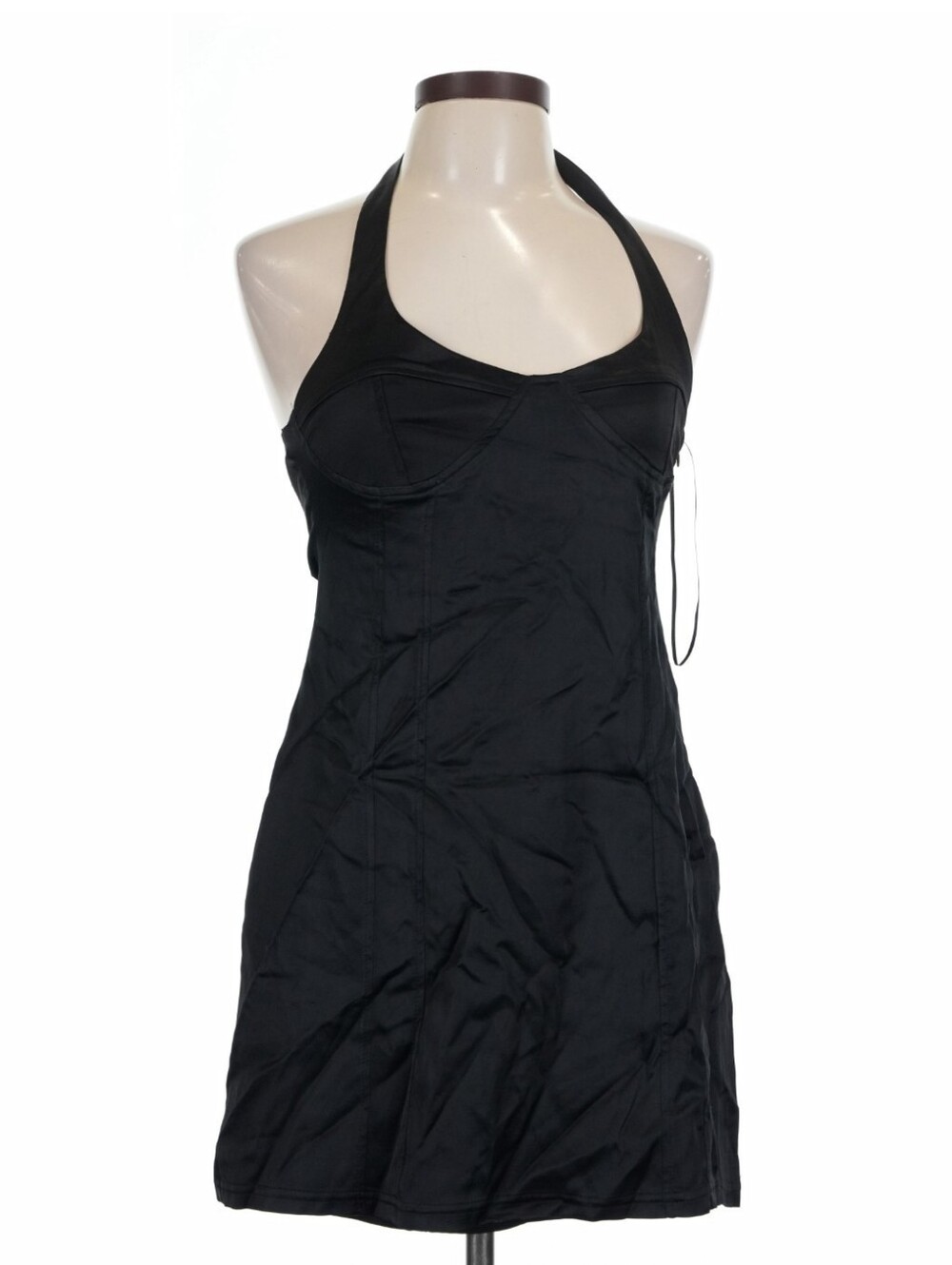 🔥NWT Zara Black Classic Bustier Halter Dress Size L 99% Viscose 1% Elastane